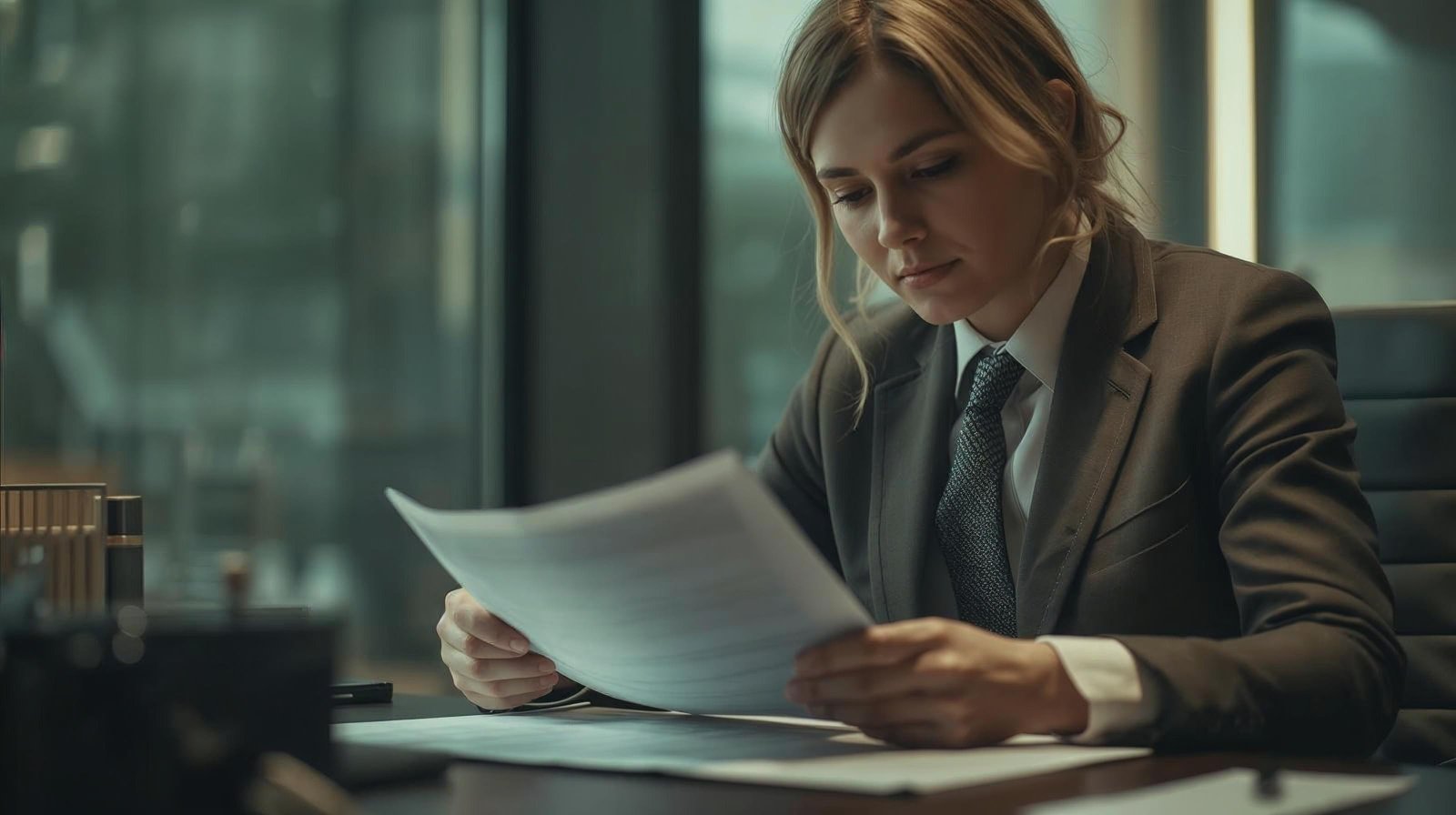 UK auction solicitor reviewing legal documents before a property auction